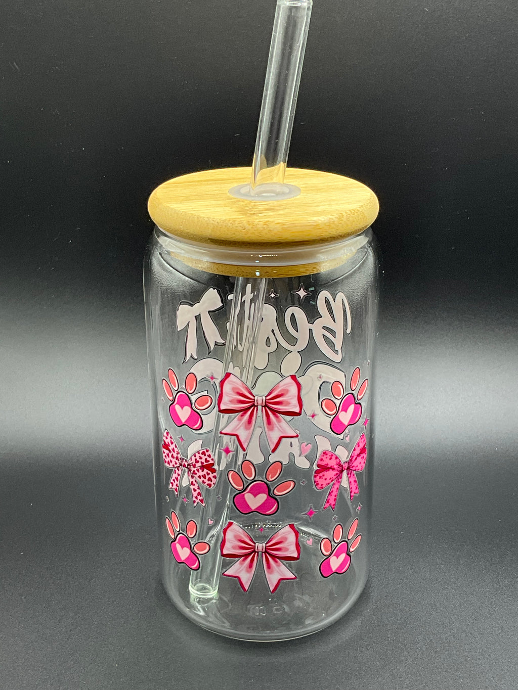 Dog mama glass cup