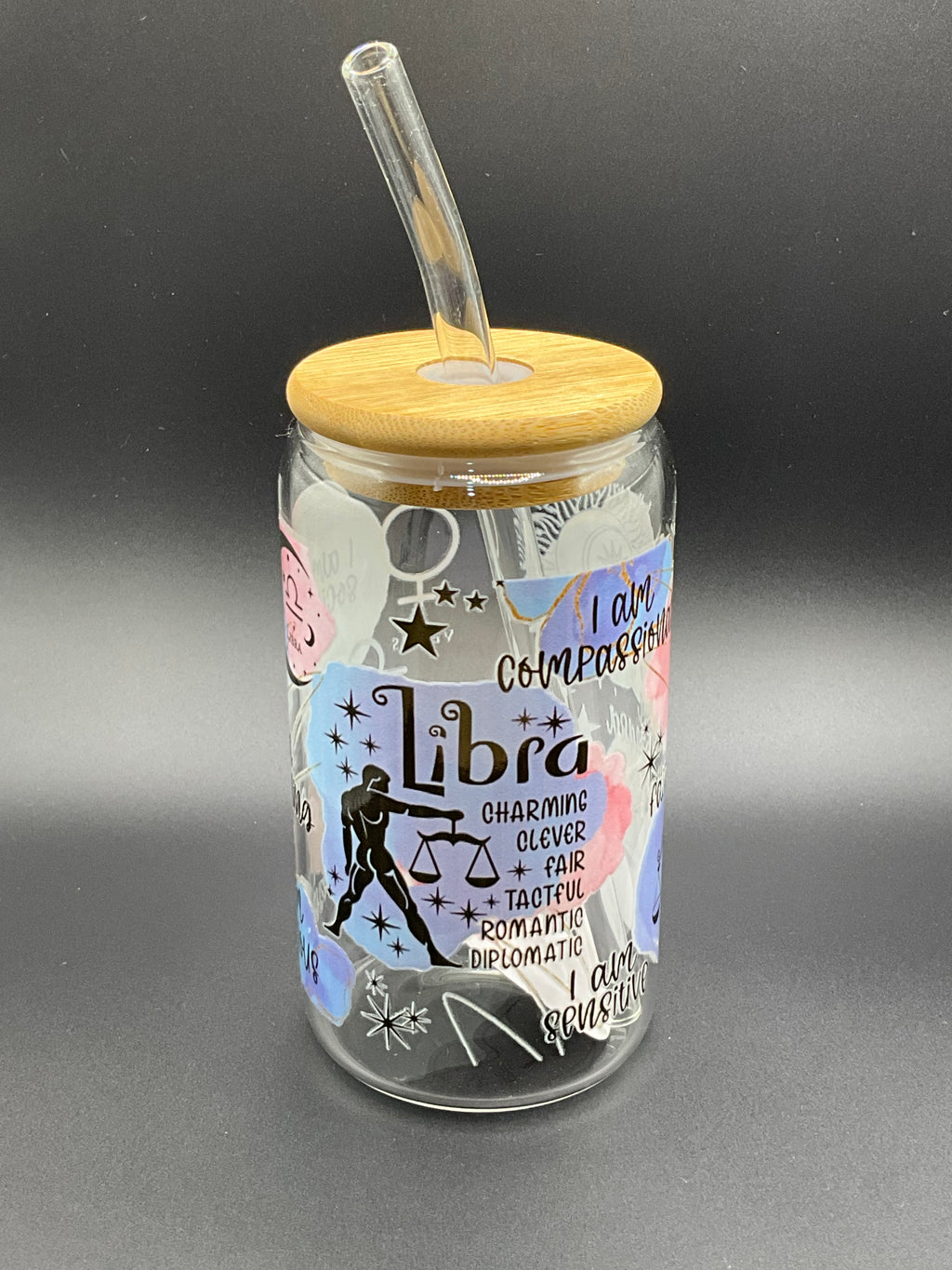 Zodiac glass cup