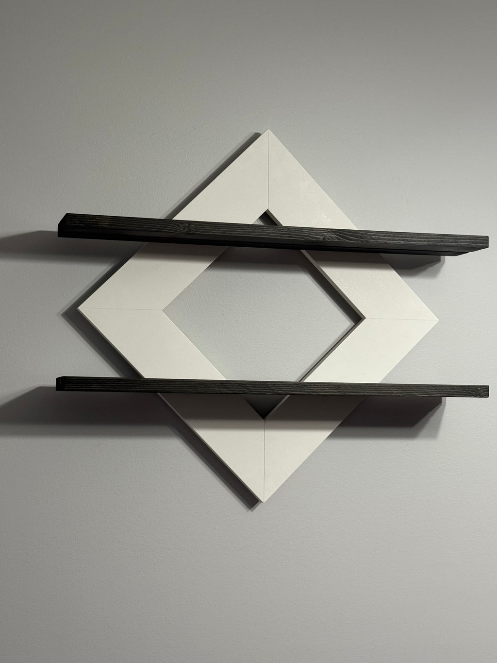 Handmade diamond shape wall shelf