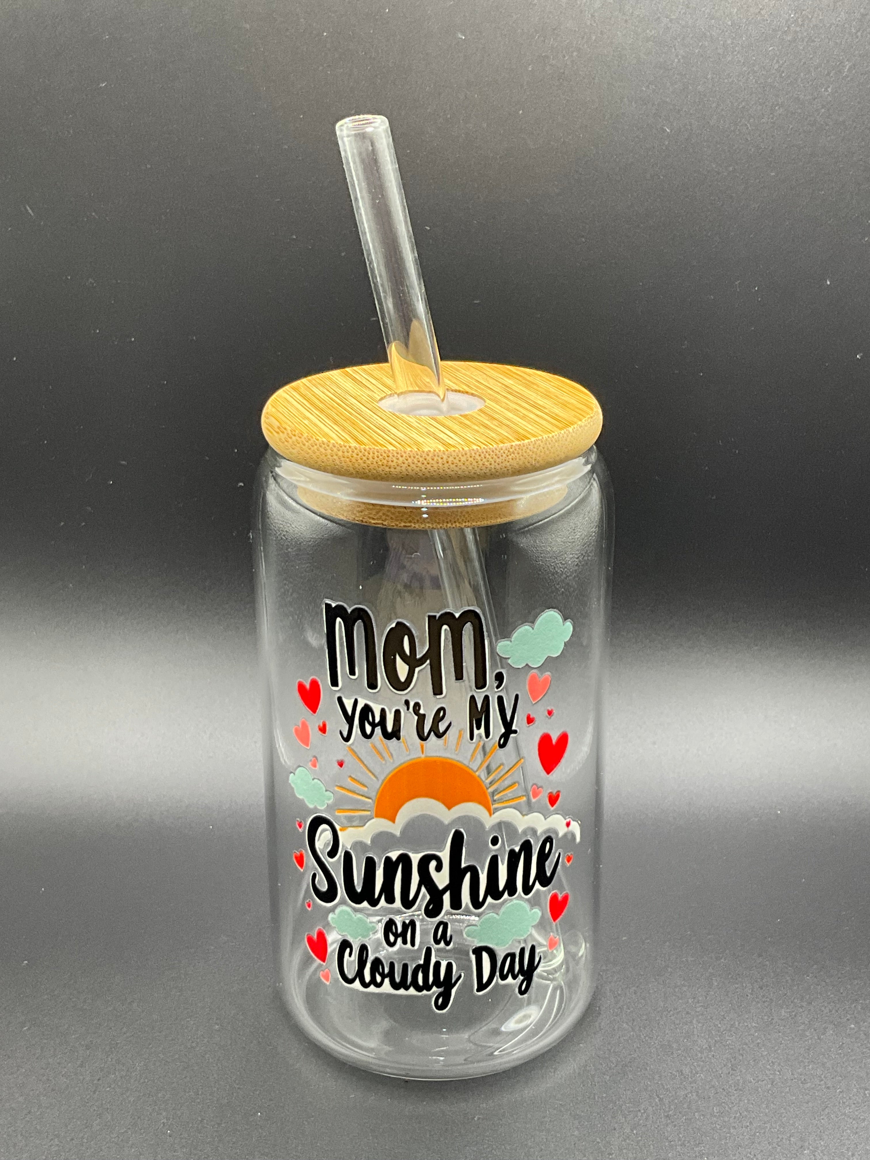 Mom glass cup