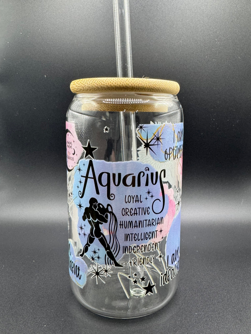 Zodiac glass cup