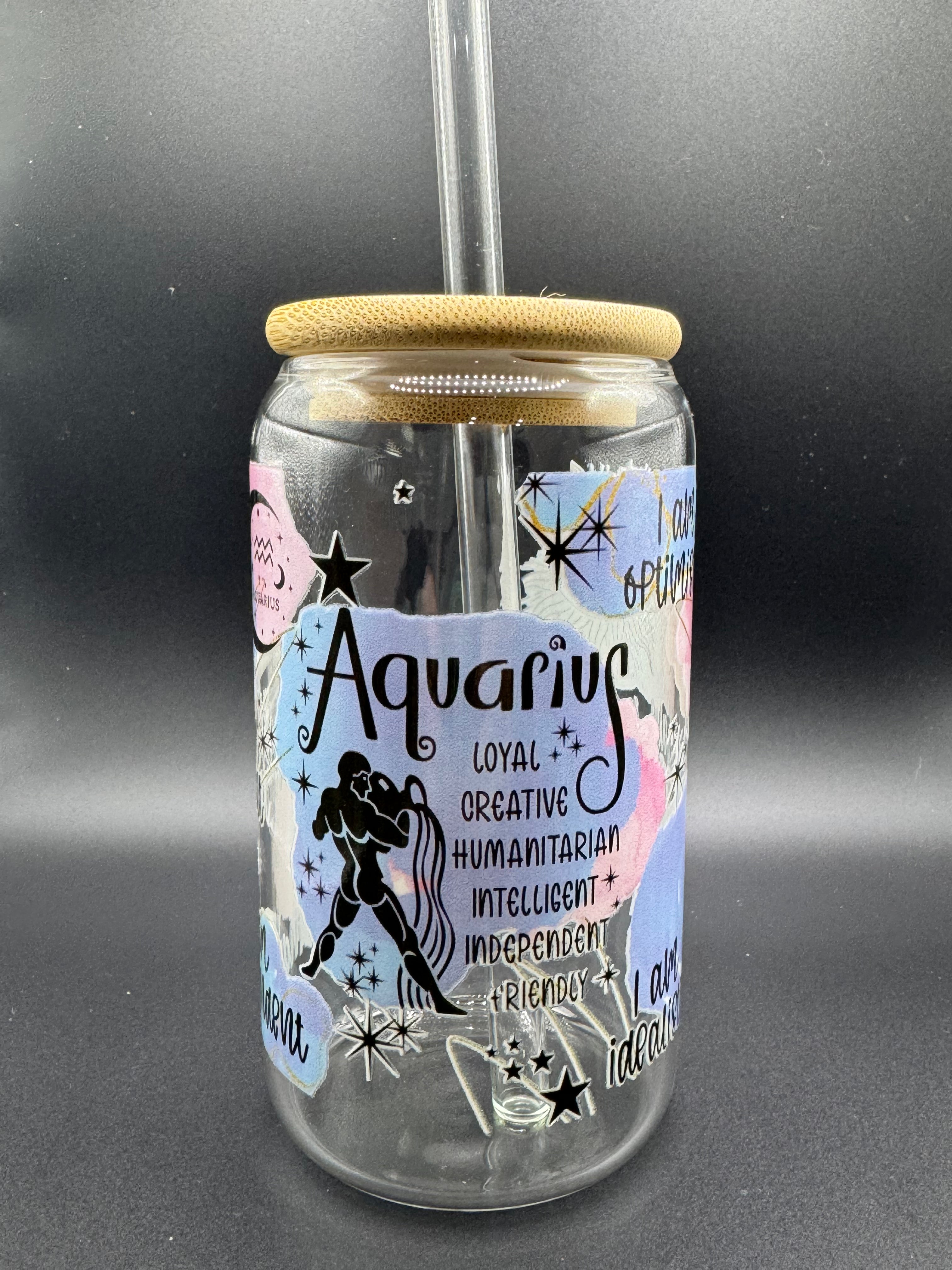Zodiac glass cup