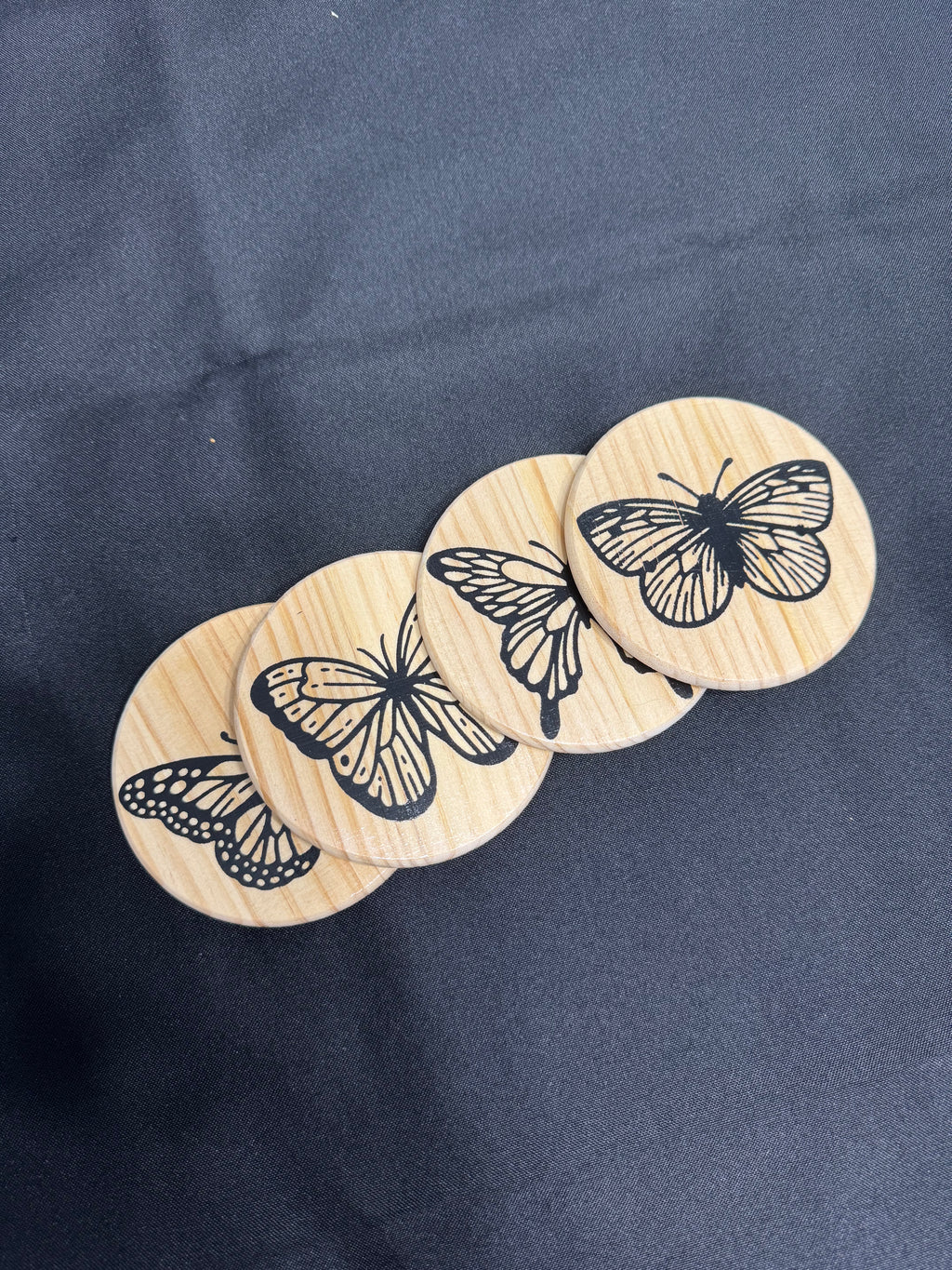 Waterproof wooden set of coasters