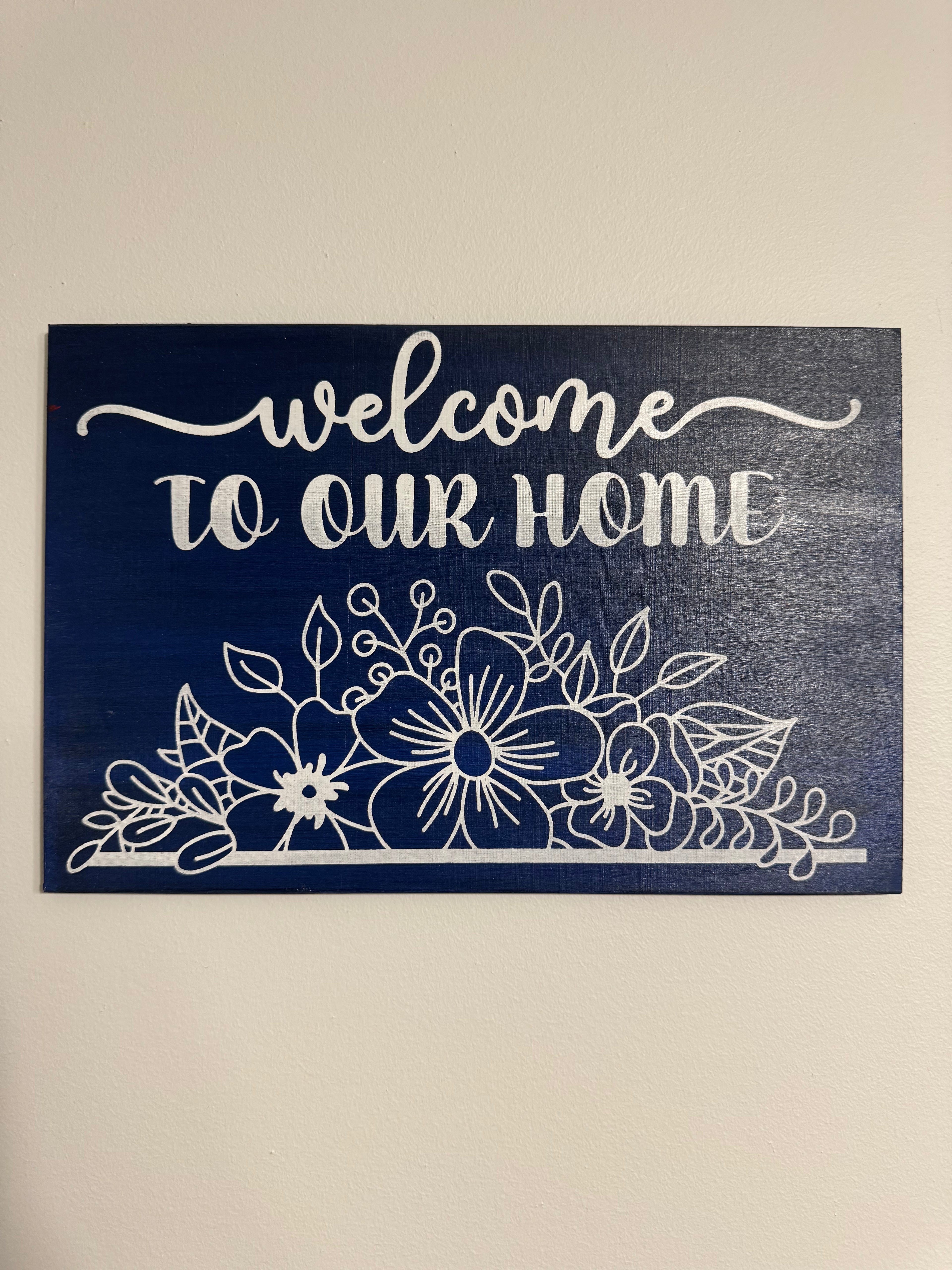 Welcome to our home wall plaque