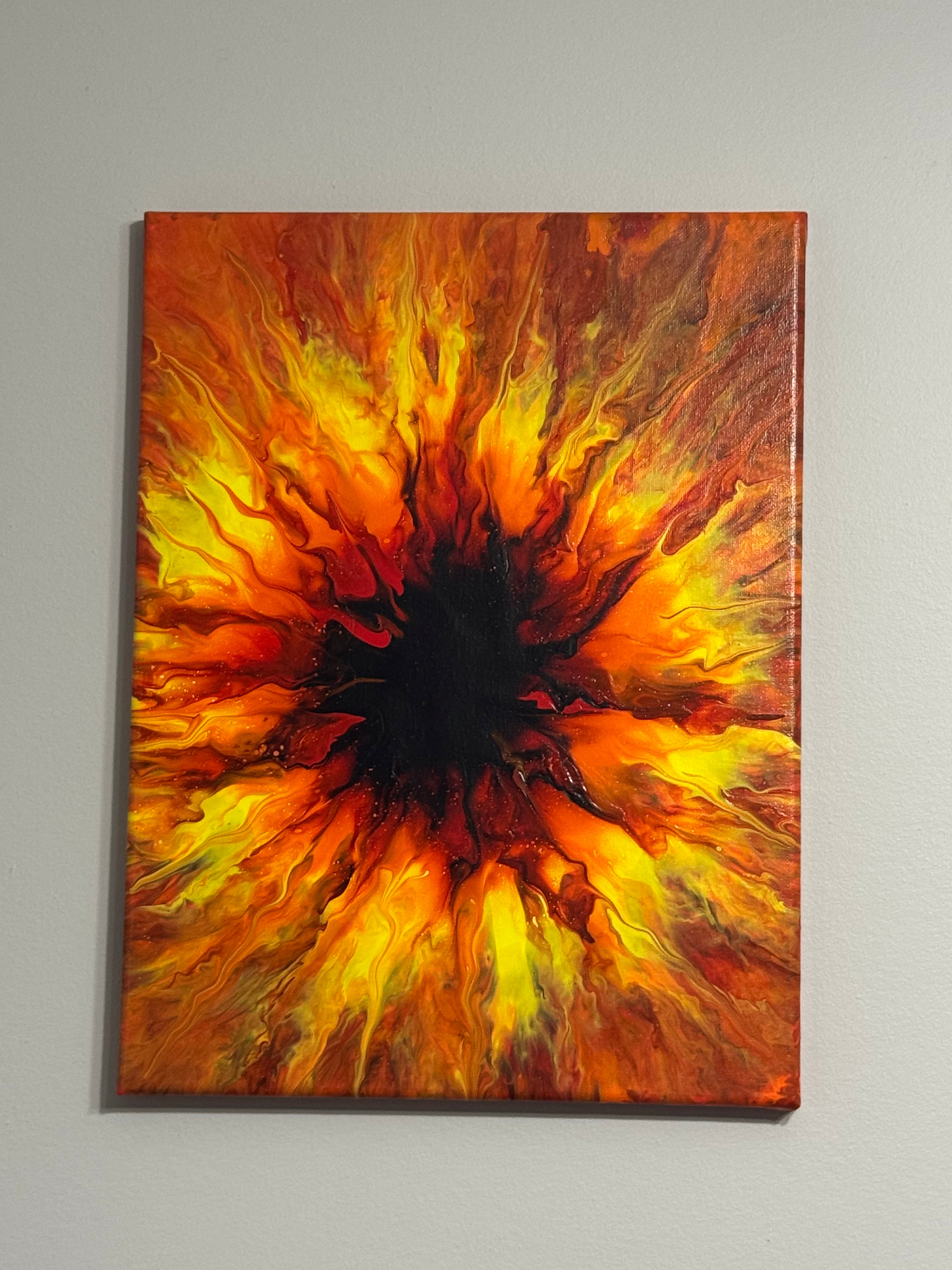 Star burst acrylic painting