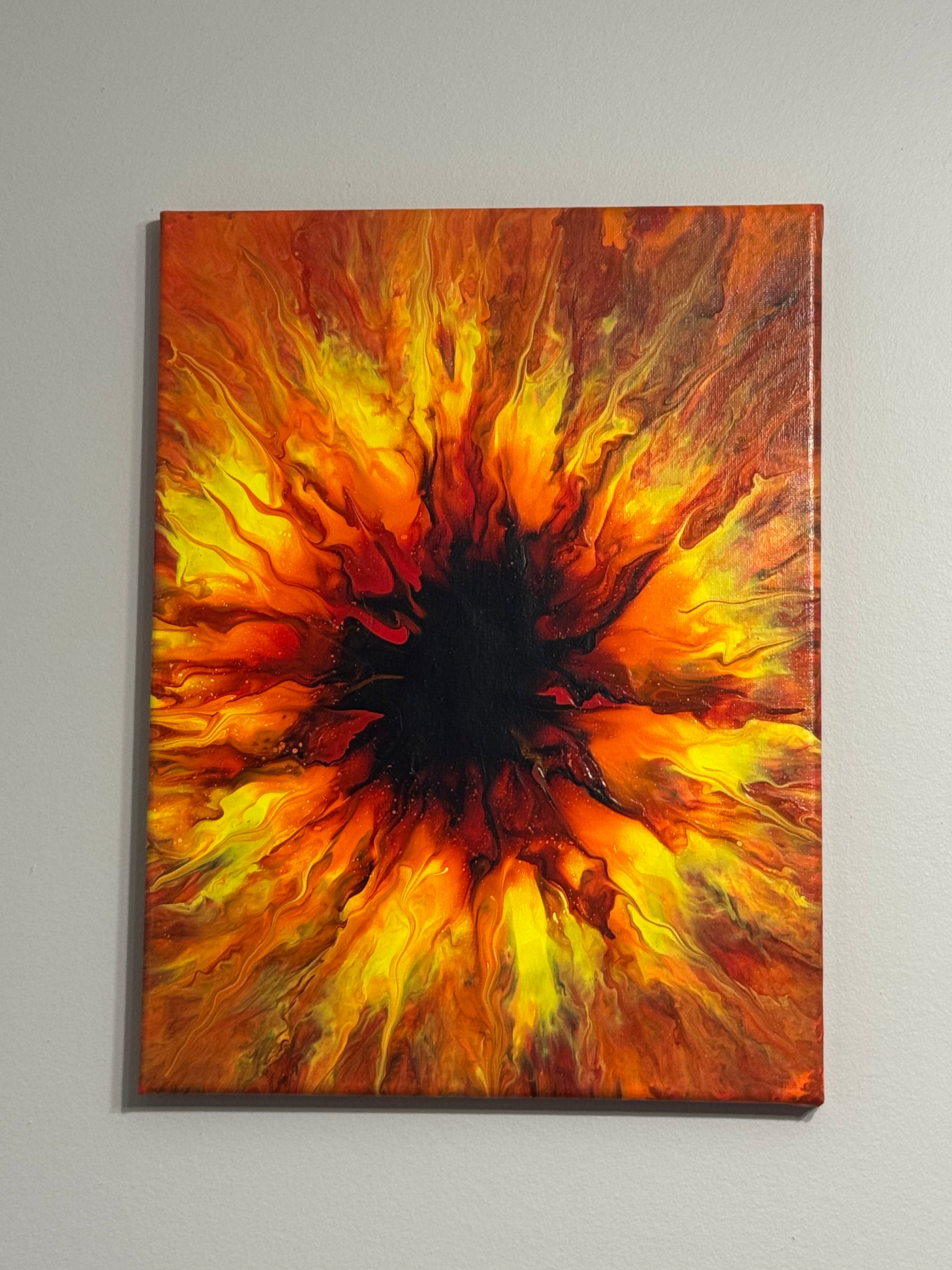 Star burst acrylic painting