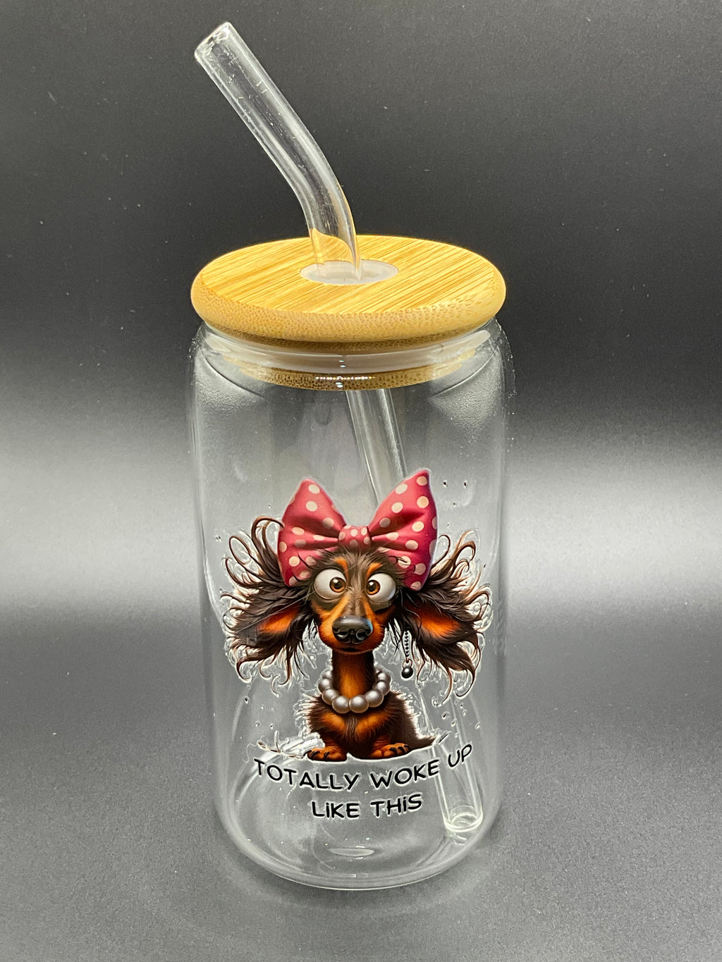 Crazy dog hair glass cup