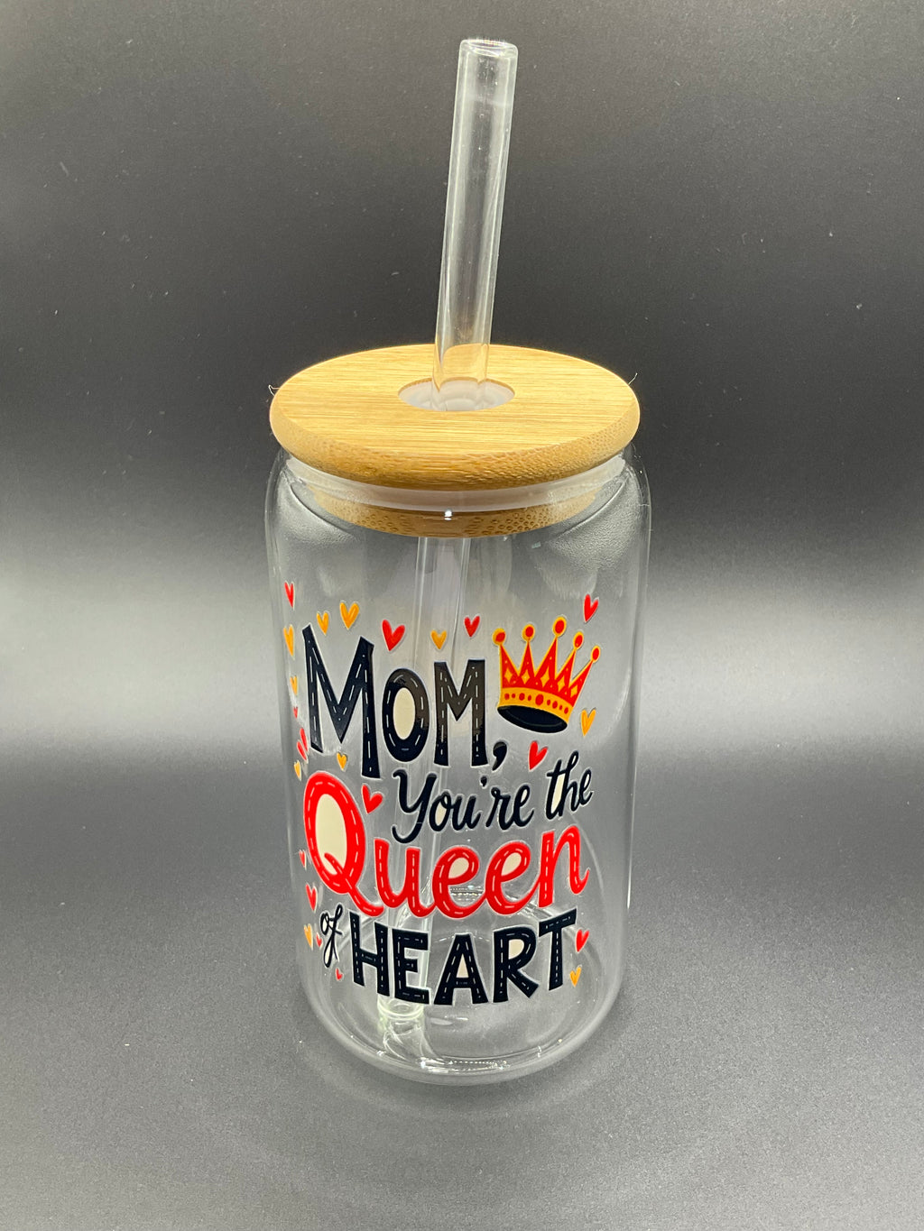 Mom queen glass cup