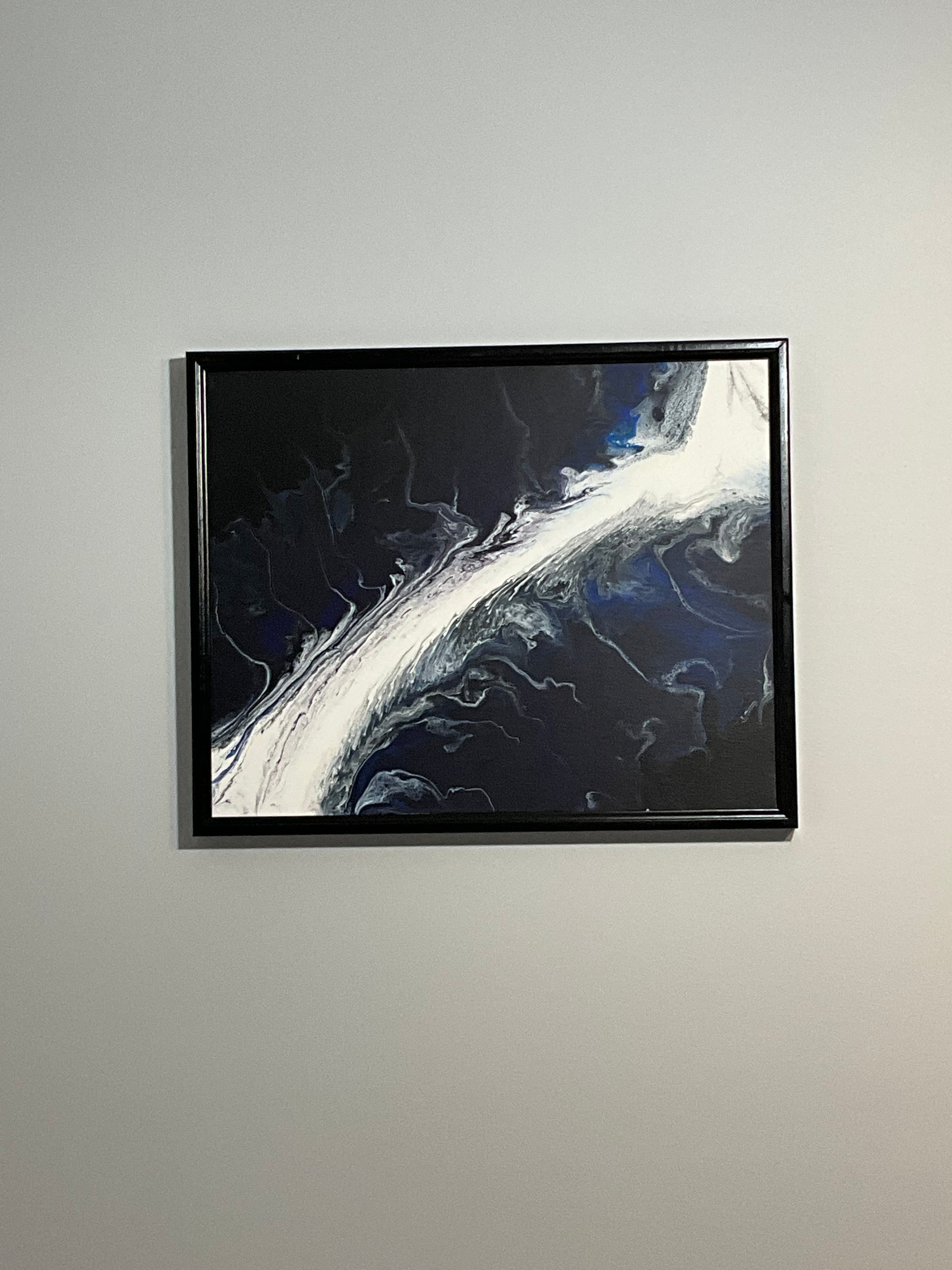 Framed abstract art piece